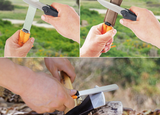 Dual-Grit Diamond Sharpener with Leather Strop - Sharpal Inc.